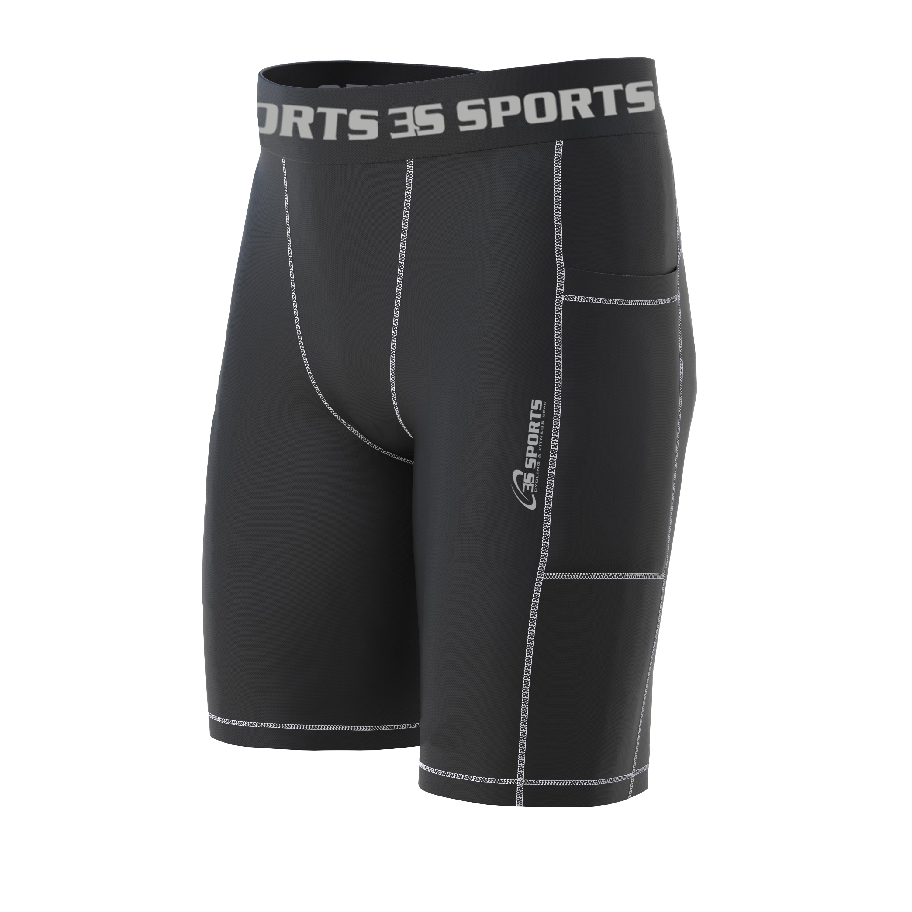 Gym Fitness Compression Wear #Compression Short2_Grey_02